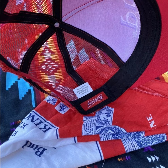 Rare Vintage Budweiser Snapback Hat And Bandana - Picture 3 of 4